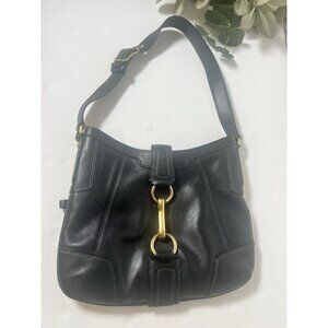 Vintage Coach Gossip Girl Hamptons Hobo Shoulder Bag Purse Handbag Black Leather